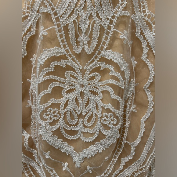 Dave & Johnny Beaded white homecoming prom dress, size 3/4 - Picture 6 of 10